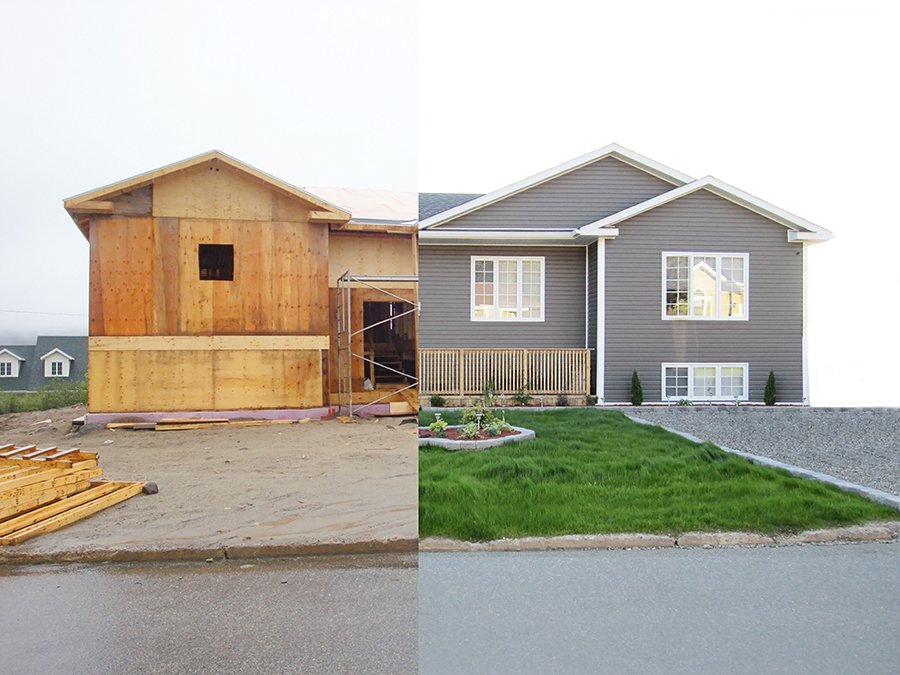 Before and After House Siding Image - EcoShield Exteriors