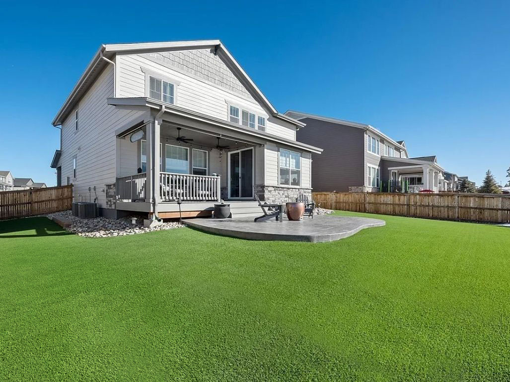 Artificial Turf installed in Denver Customers Backyard Lawn 